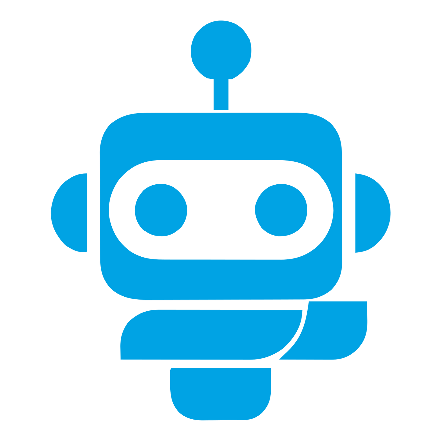 Layered Overlap Robot Logo #00a3e4