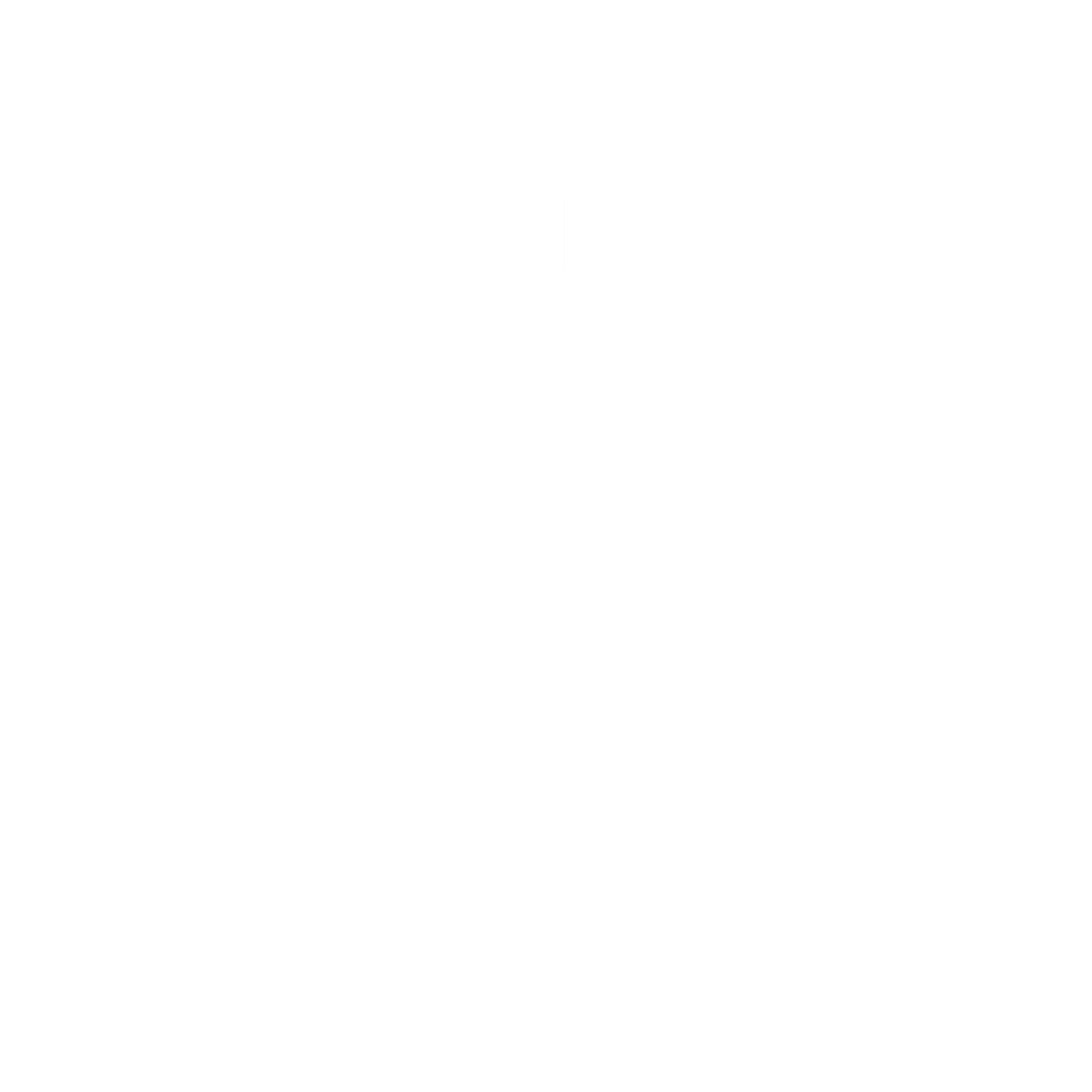 Layered Overlap Robot Logo #ffffff