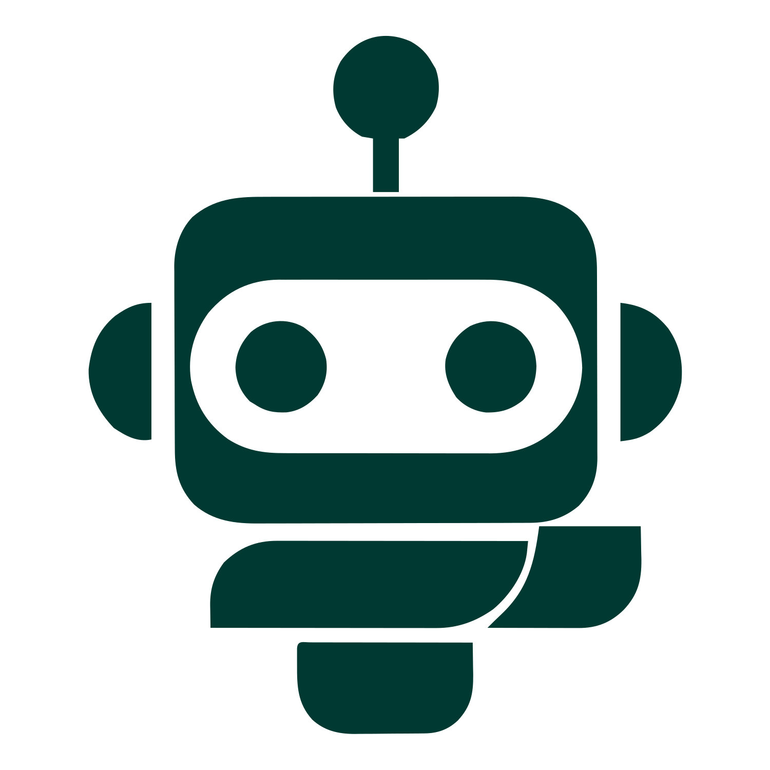 Layered Overlap Robot Logo #003932