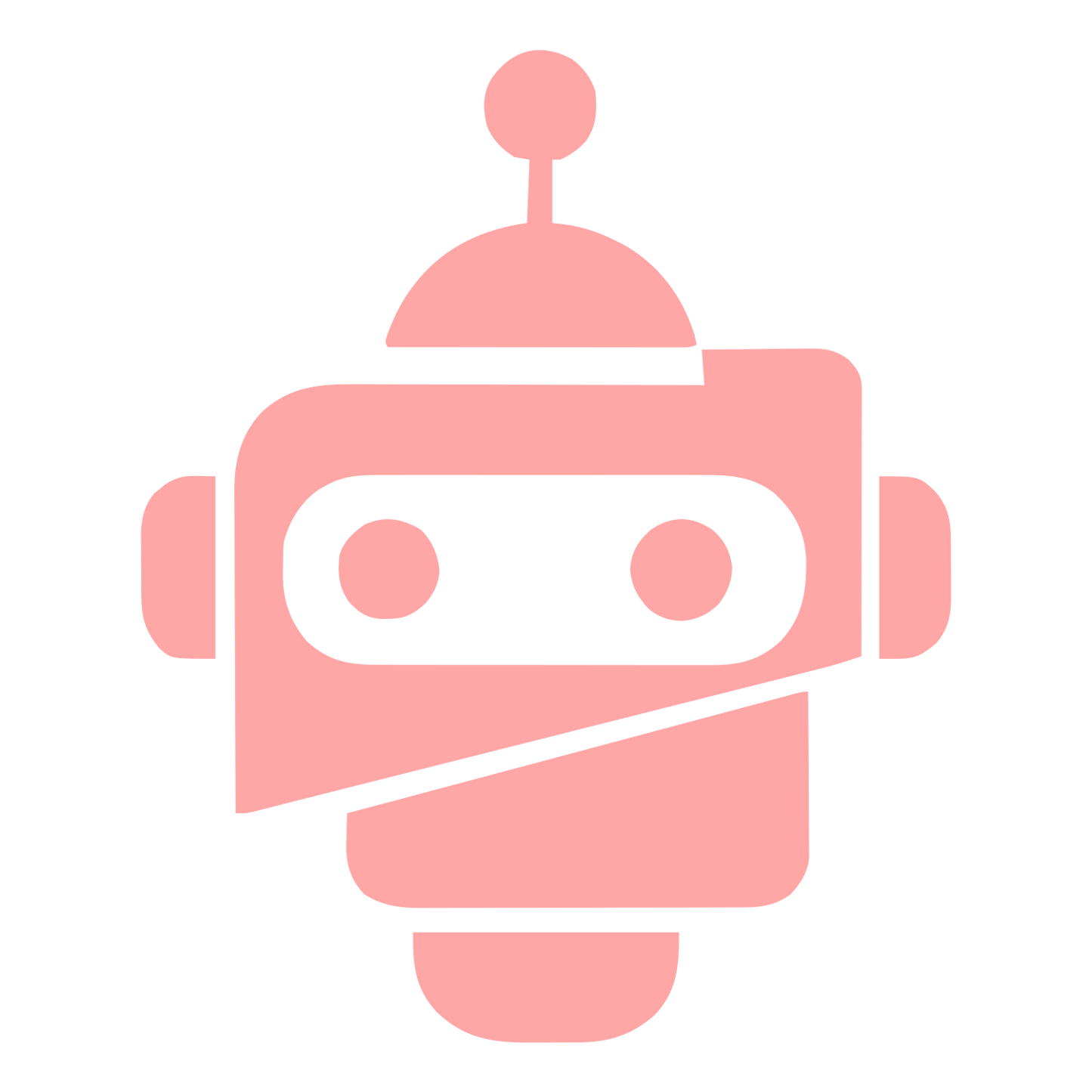 Robot Head Layered Logo #ffa6a6