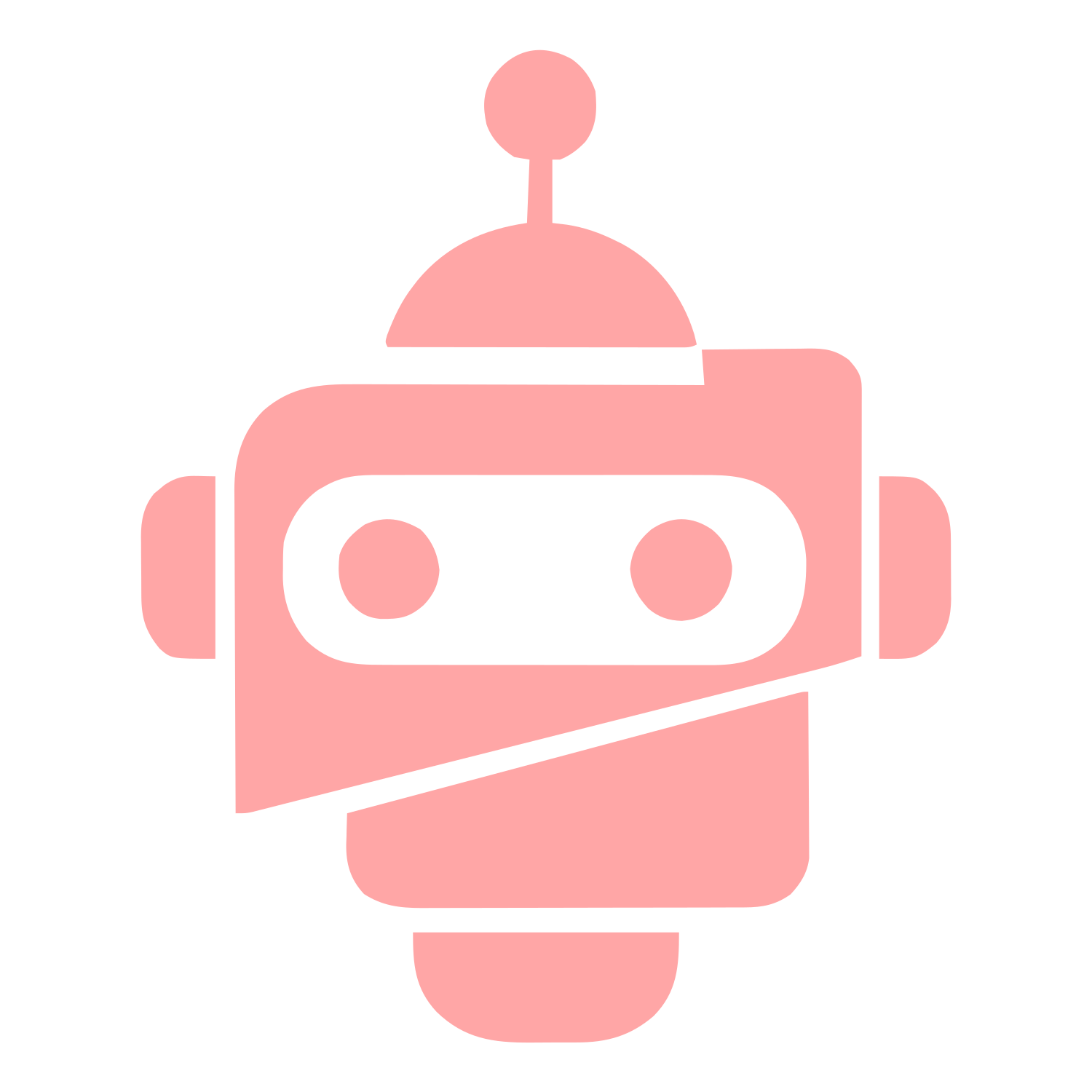 Robot Head Layered Logo #ffa6a6