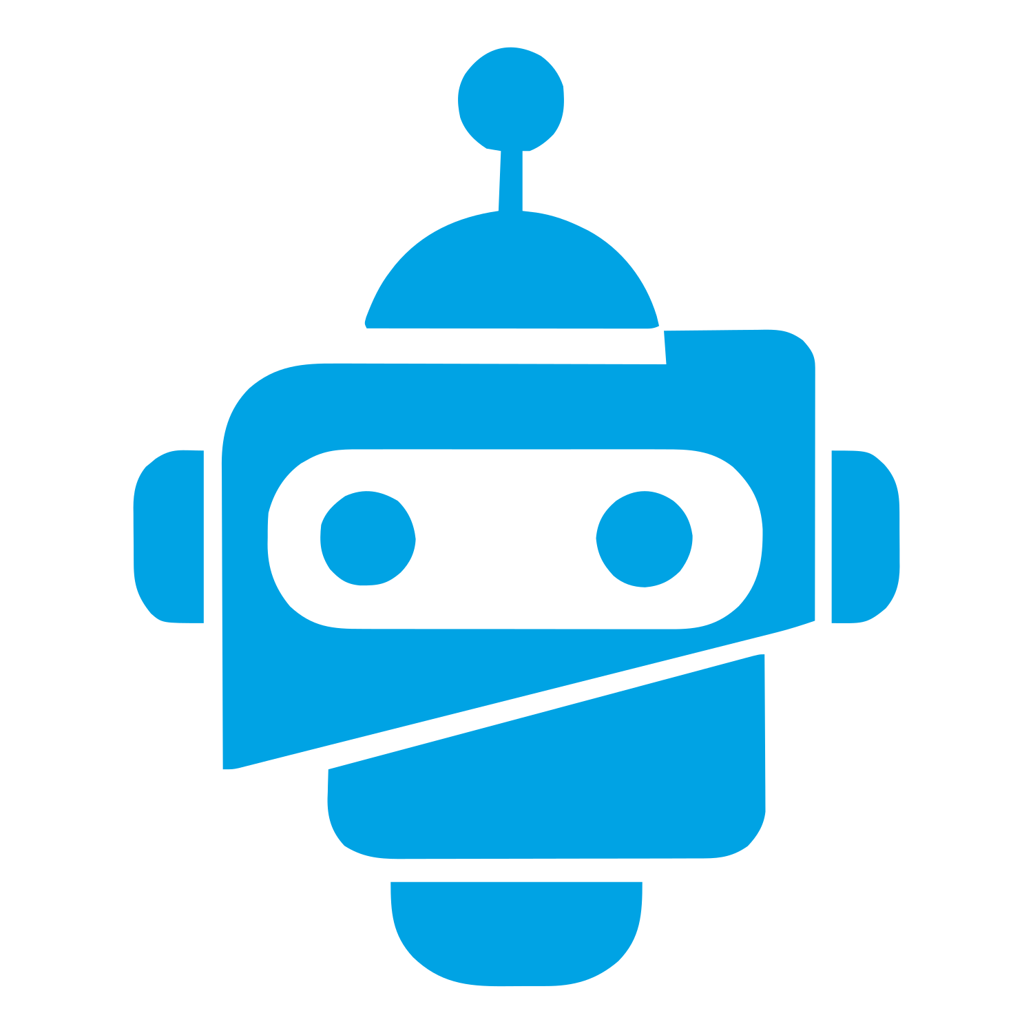 Robot Head Layered Logo #00a3e4