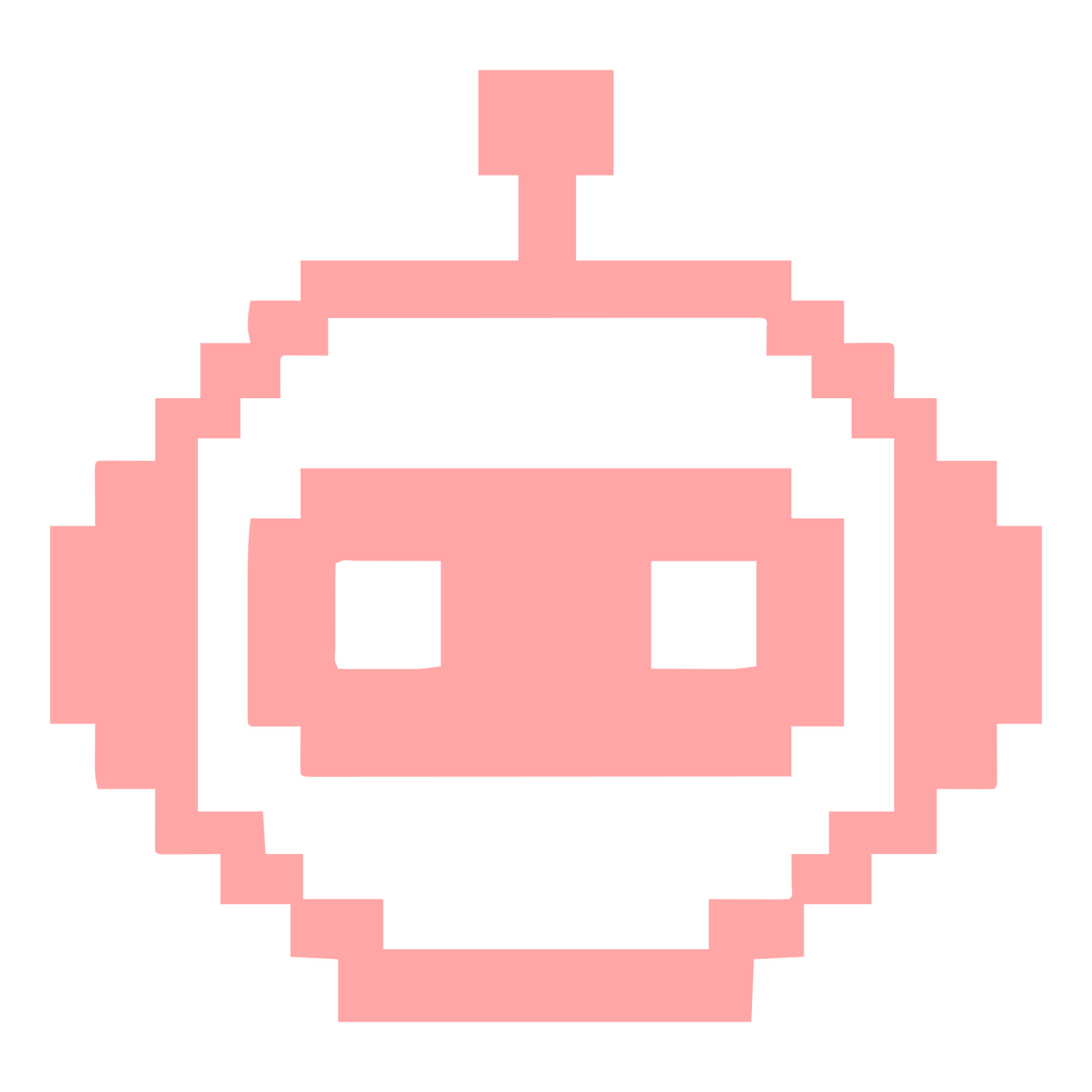 Pixel Robot Face Logo #ffa6a6
