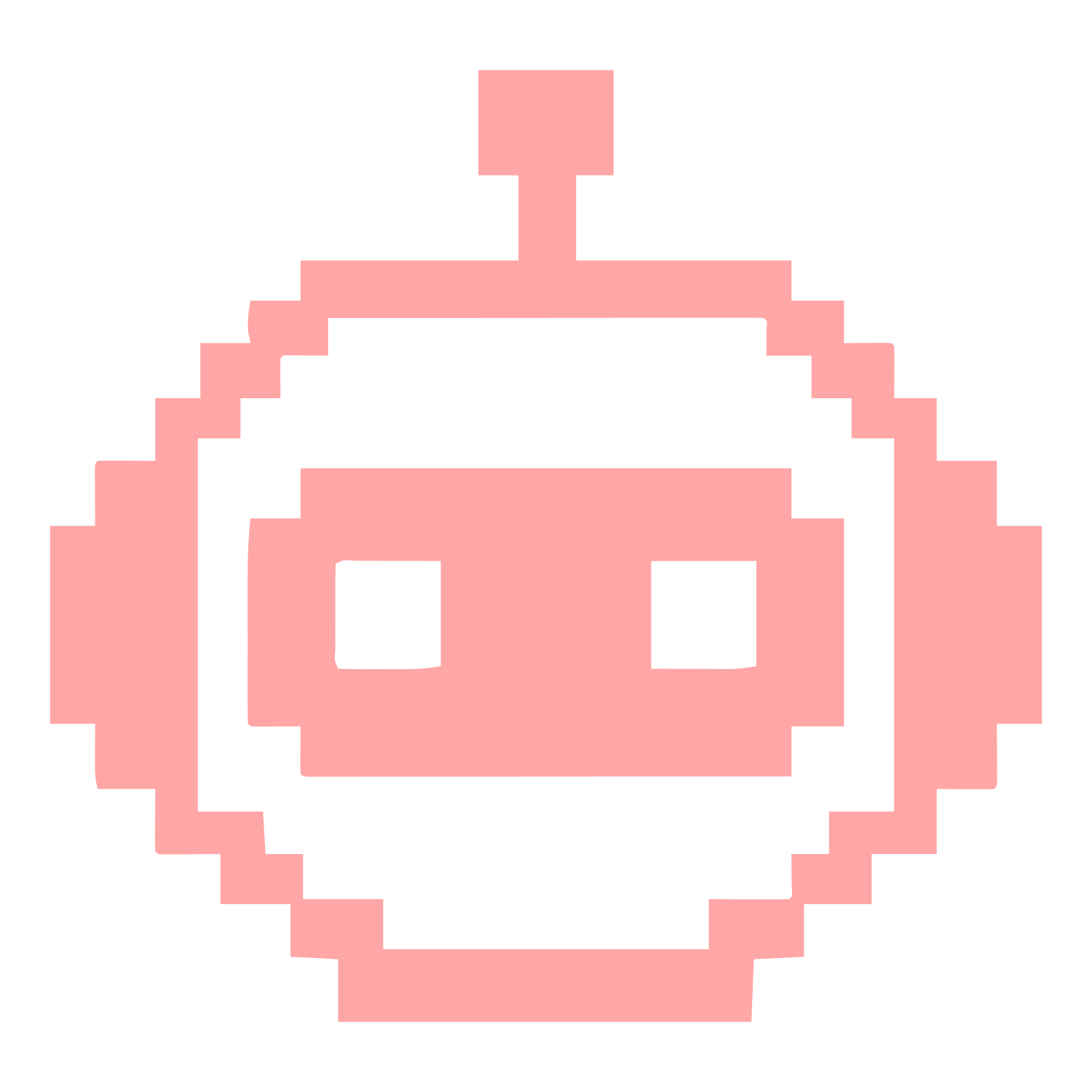 Pixel Robot Face Logo #ffa6a6