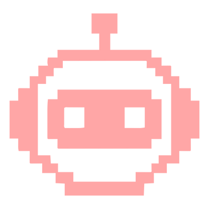 Pixel Robot Face Logo #ffa6a6