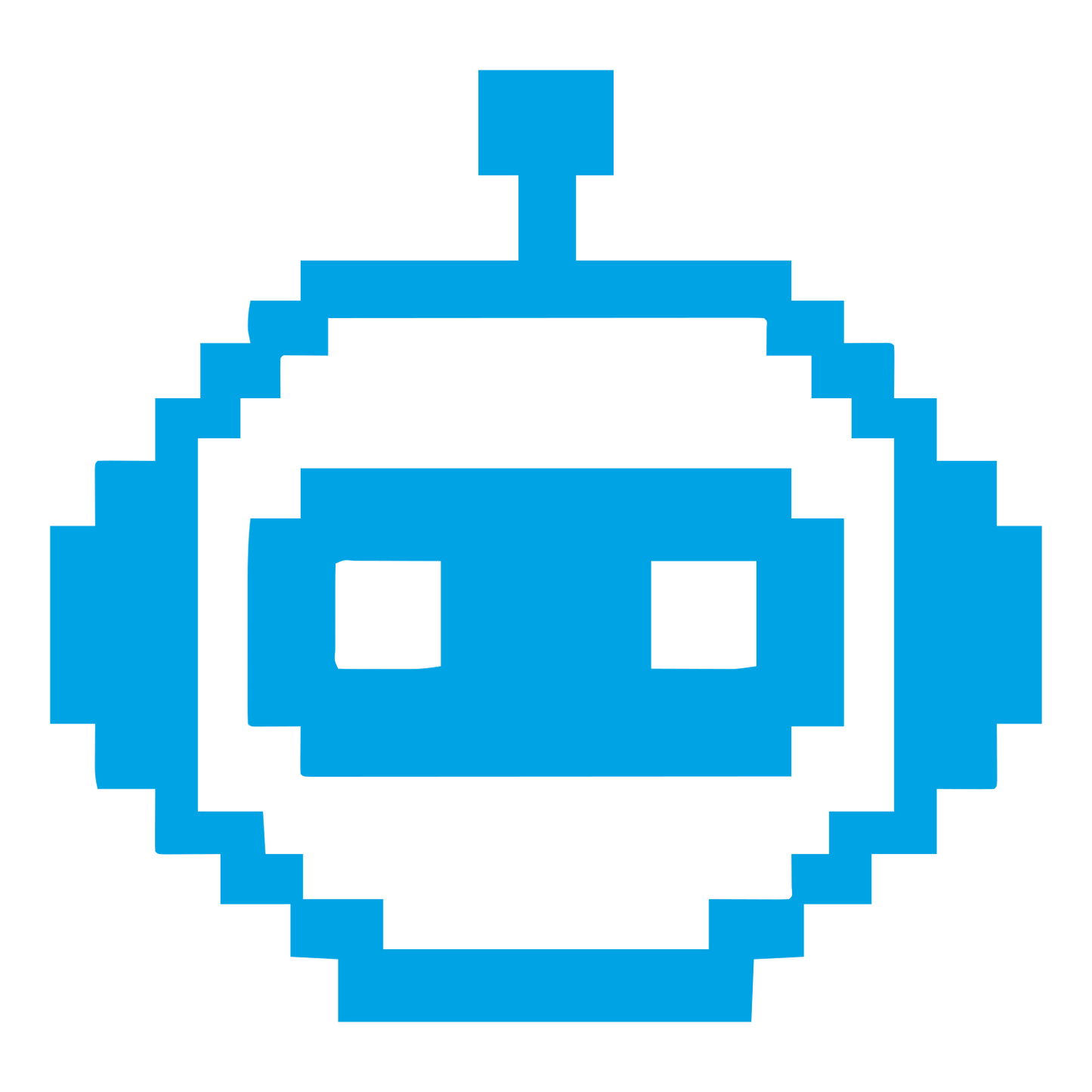 Pixel Robot Face Logo #00a3e4
