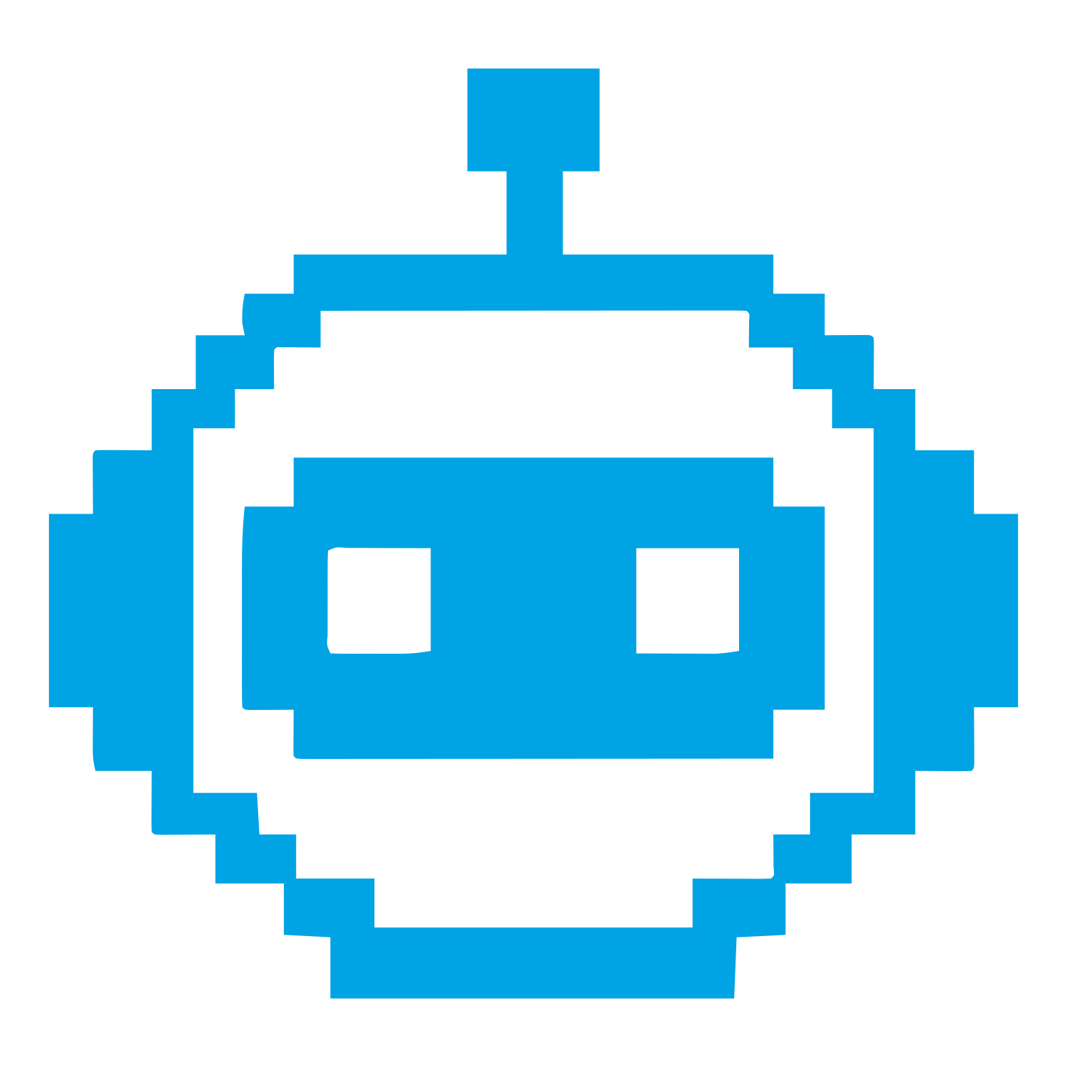Pixel Robot Face Logo #00a3e4