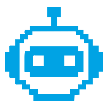 Pixel Robot Face Logo #00a3e4