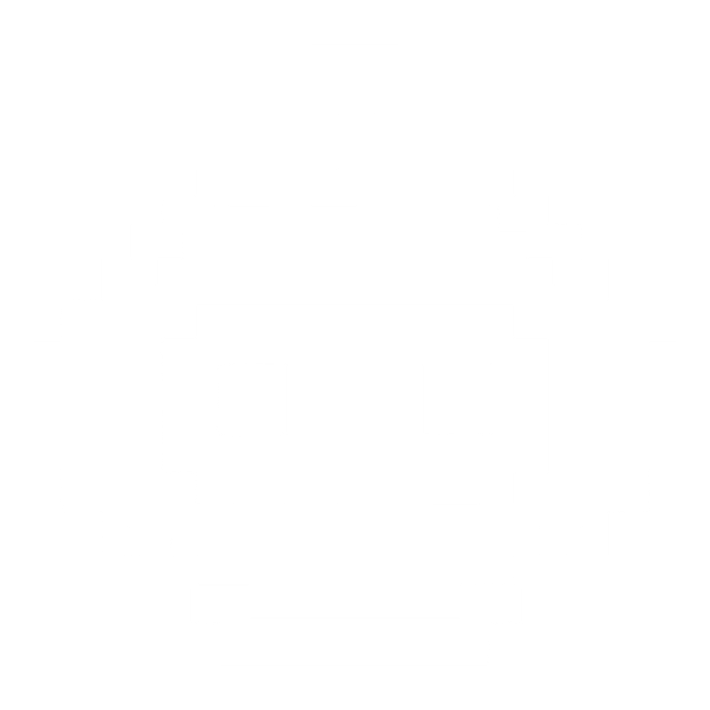 Pixel Robot Face Logo #ffffff