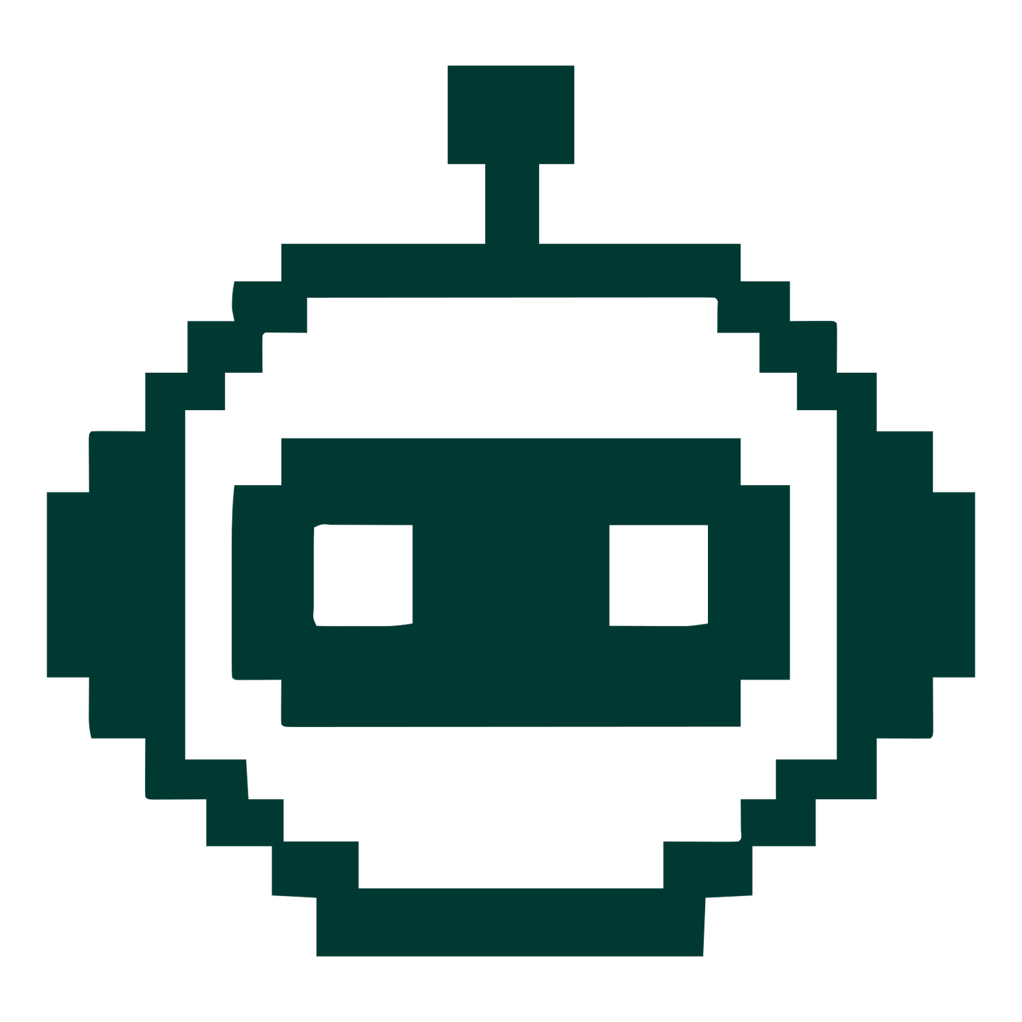 Pixel Robot Face Logo #003932