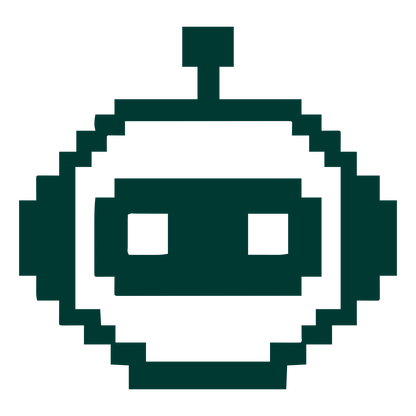 Pixel Robot Face Logo #003932