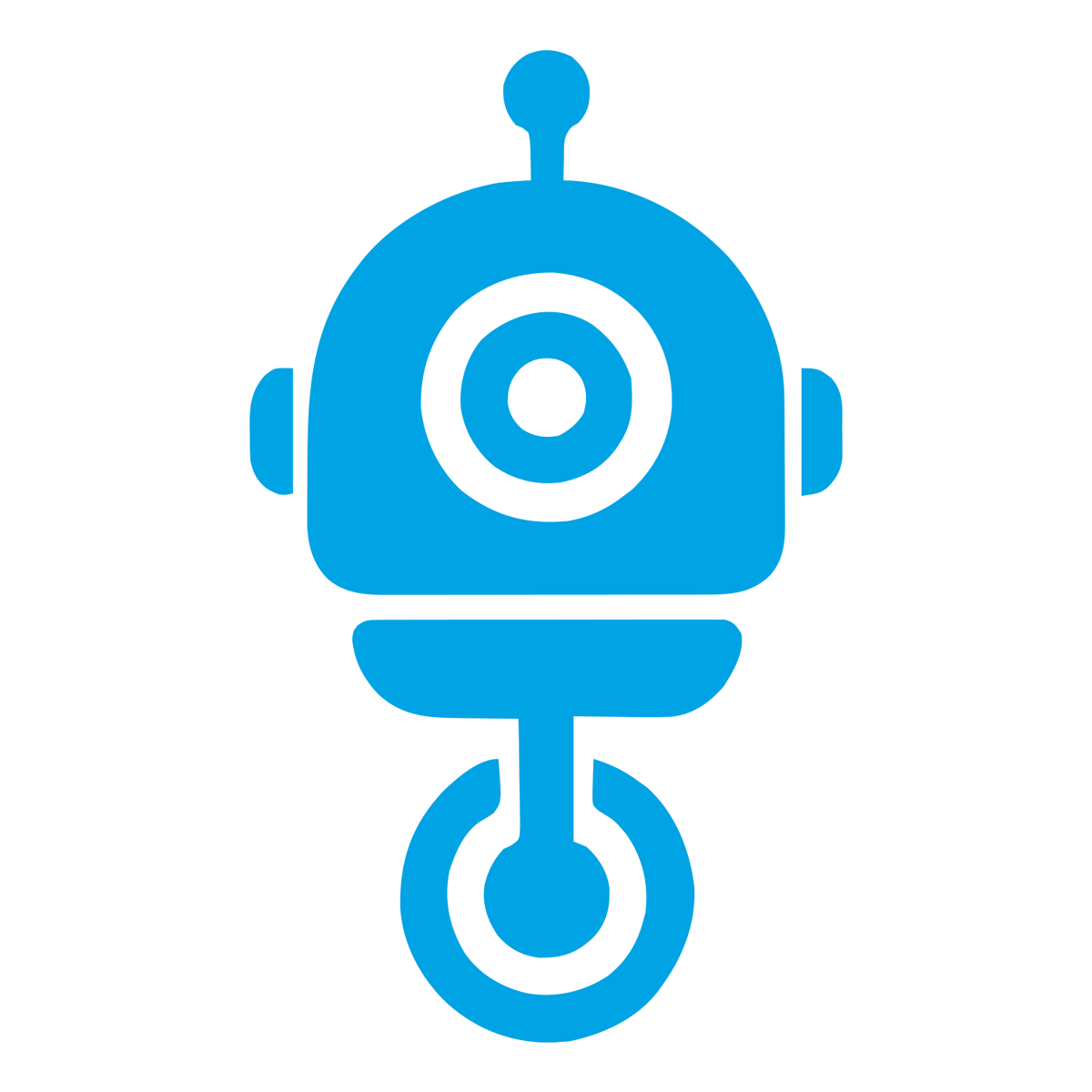 Robot Head Pictogram Logo #00a3e4