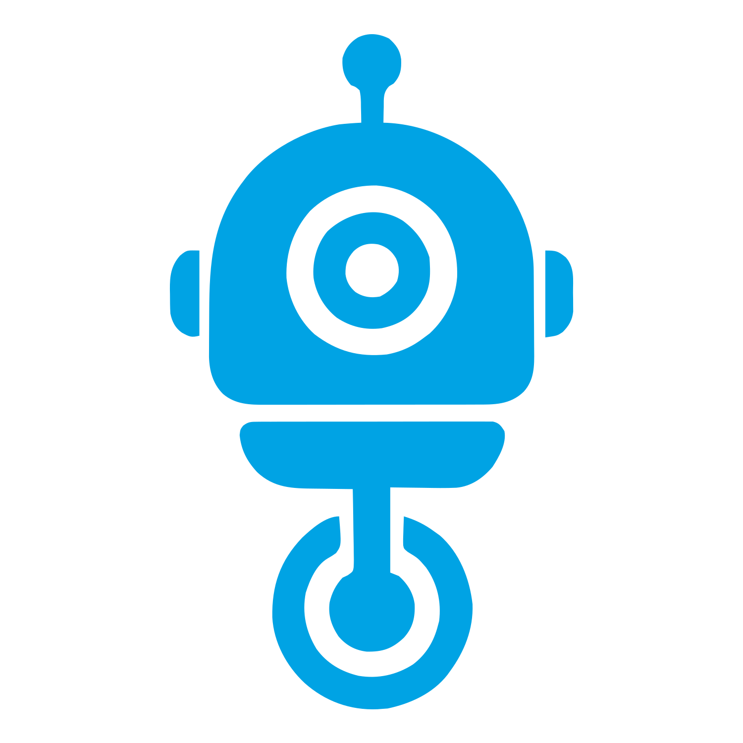 Robot Head Pictogram Logo #00a3e4