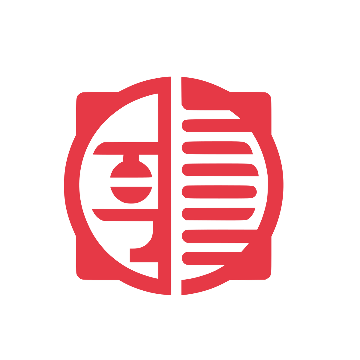 Circle Logo with Lines #E63946