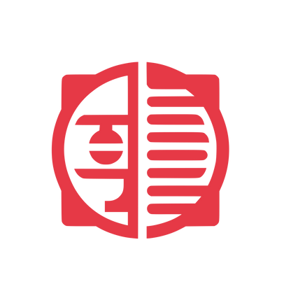 Circle Logo with Lines #E63946