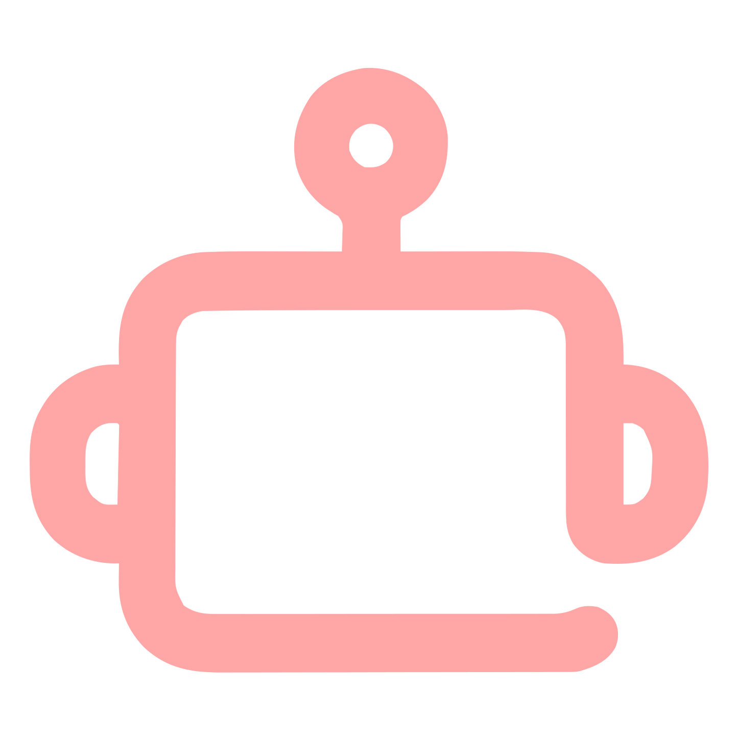 Monoline Robot Head Logo #ffa6a6