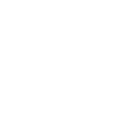 Monoline Robot Head Logo #ffffff