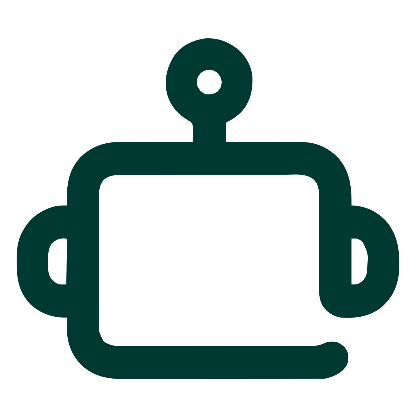 Monoline Robot Head Logo #003932
