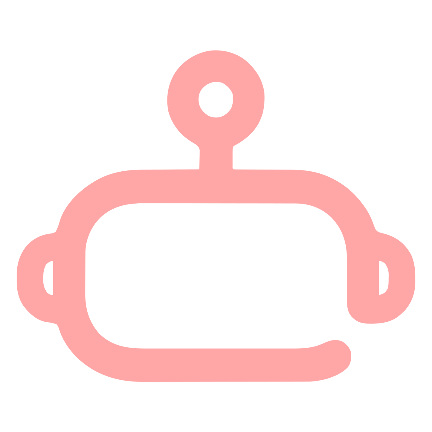 Monoline Robot Head Logo #ffa6a6