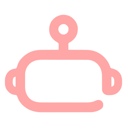 Monoline Robot Head Logo #ffa6a6