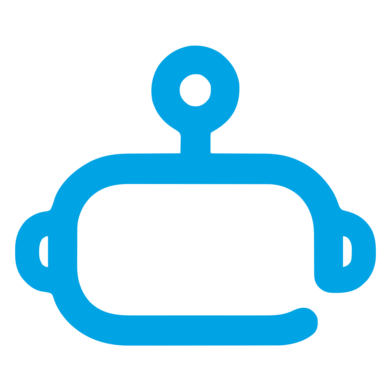 Monoline Robot Head Logo #00a3e4
