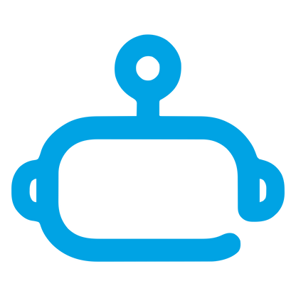 Monoline Robot Head Logo #00a3e4