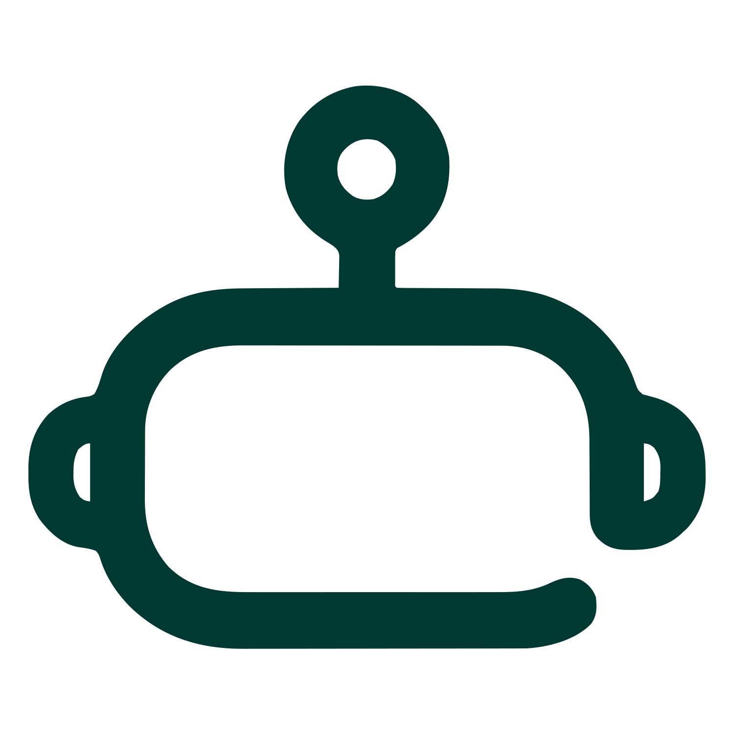 Monoline Robot Head Logo #003932
