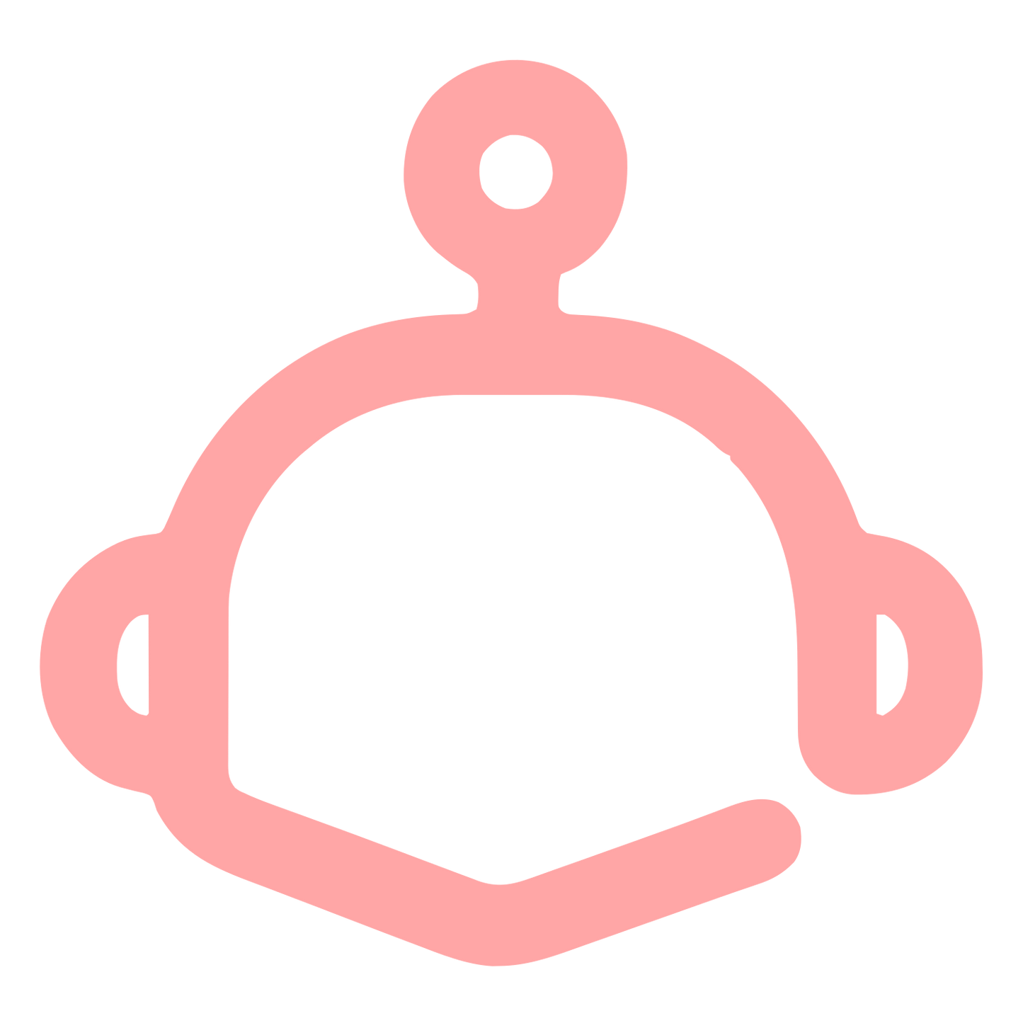 Monoline Robot Head Logo #ffa6a6