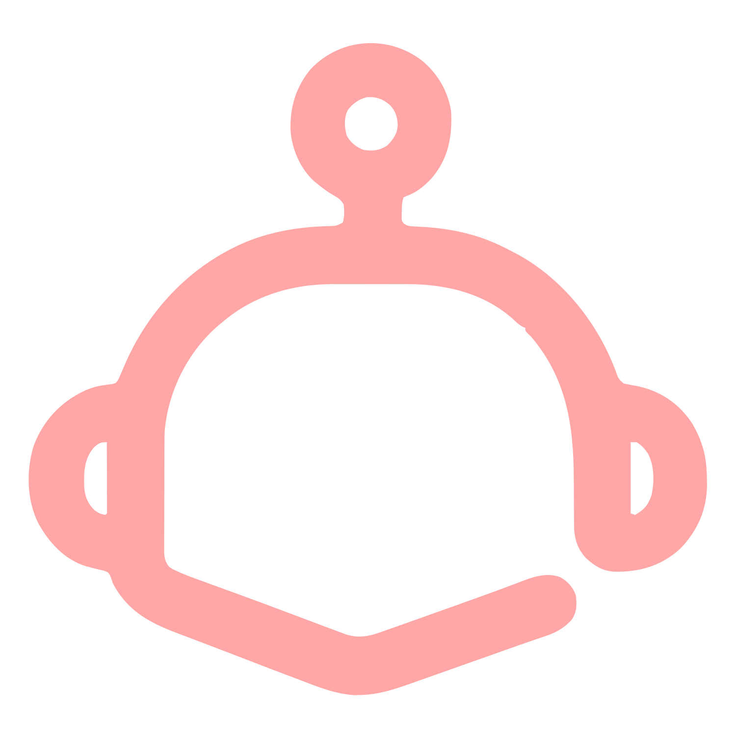 Monoline Robot Head Logo #ffa6a6