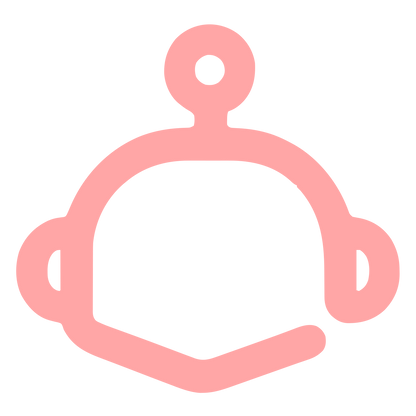 Monoline Robot Head Logo #ffa6a6