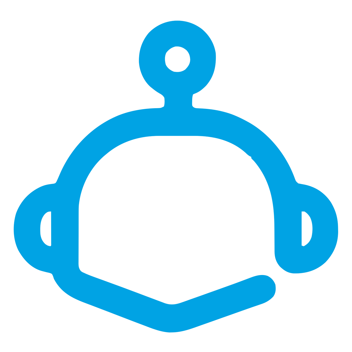 Monoline Robot Head Logo #00a3e4