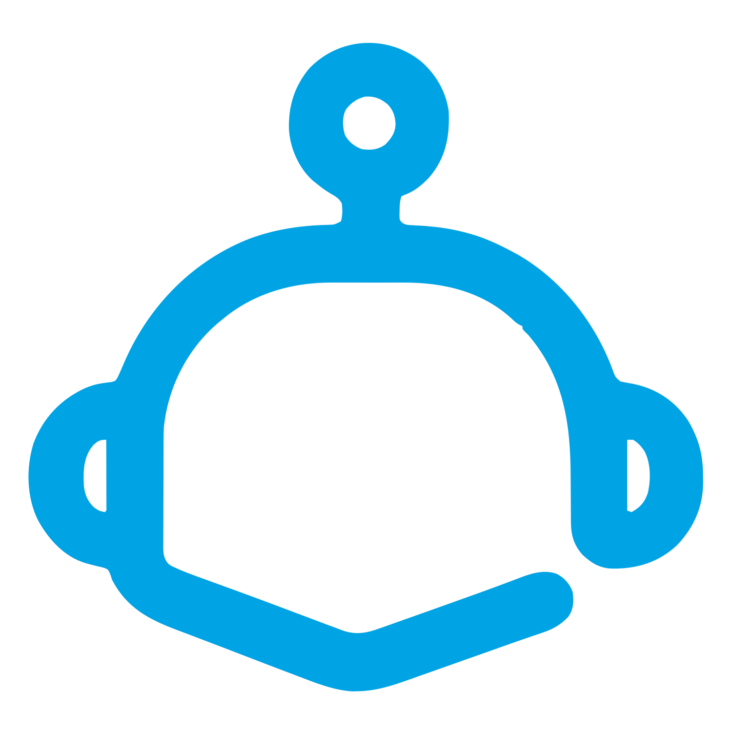 Monoline Robot Head Logo #00a3e4
