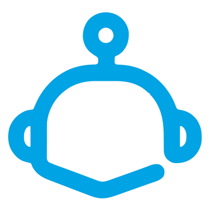 Monoline Robot Head Logo #00a3e4