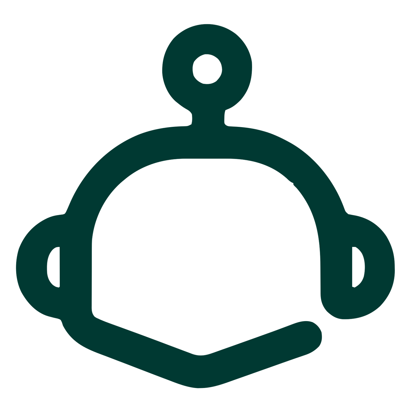 Monoline Robot Head Logo #003932