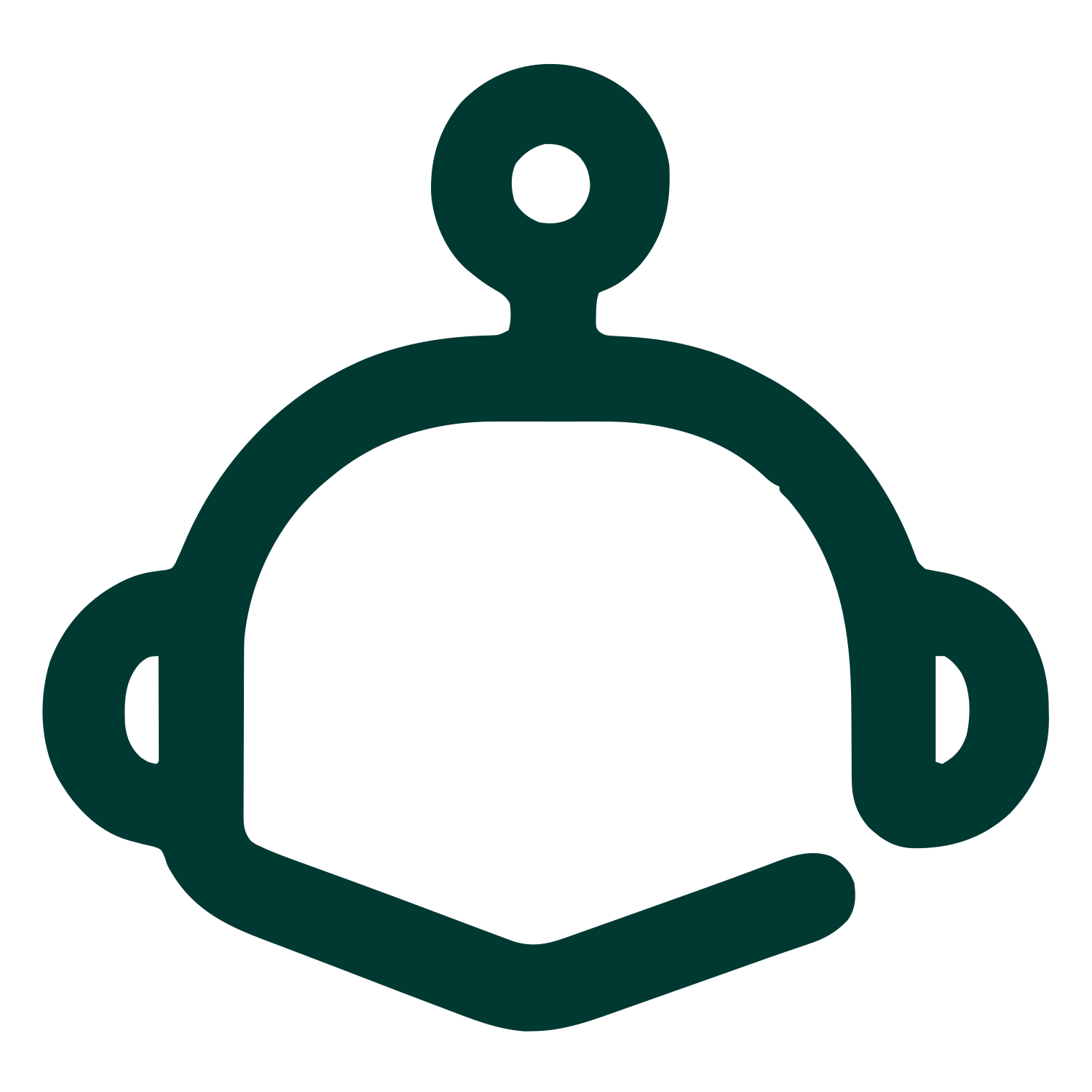 Monoline Robot Head Logo #003932