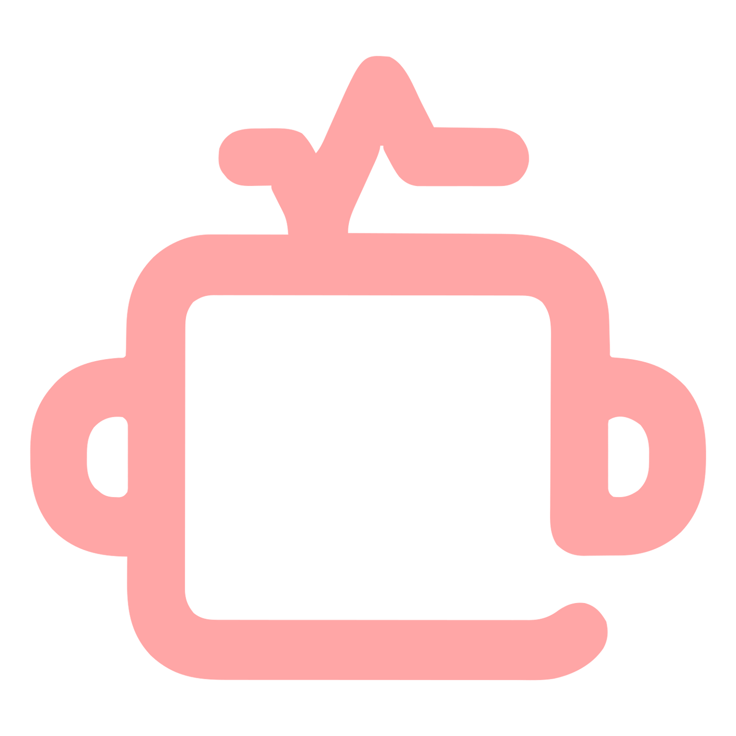 Monoline Robot Head Logo #ffa6a6