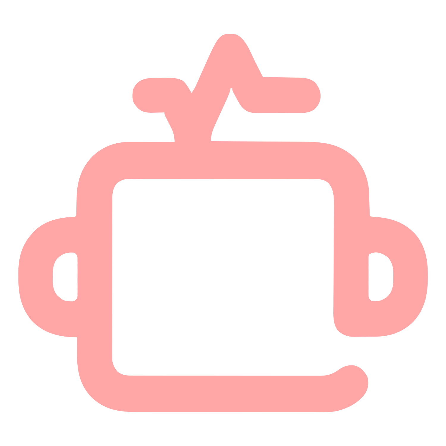 Monoline Robot Head Logo #ffa6a6