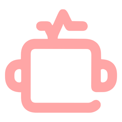 Monoline Robot Head Logo #ffa6a6