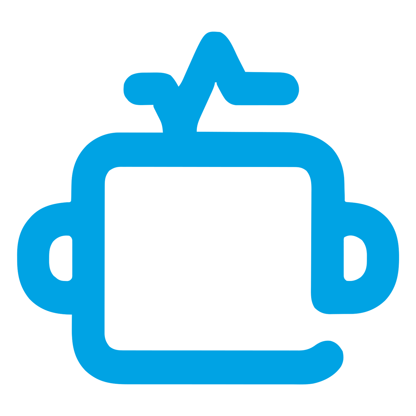 Monoline Robot Head Logo #00a3e4