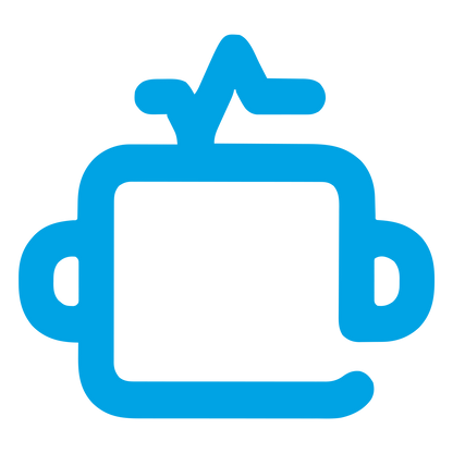 Monoline Robot Head Logo #00a3e4