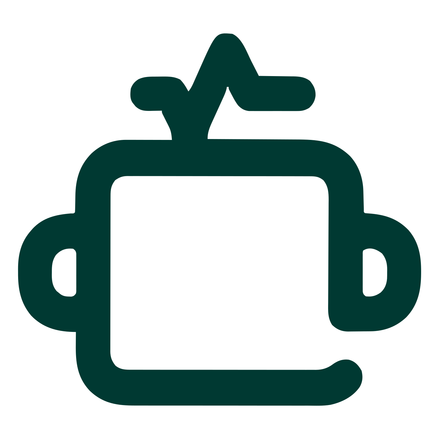 Monoline Robot Head Logo #003932