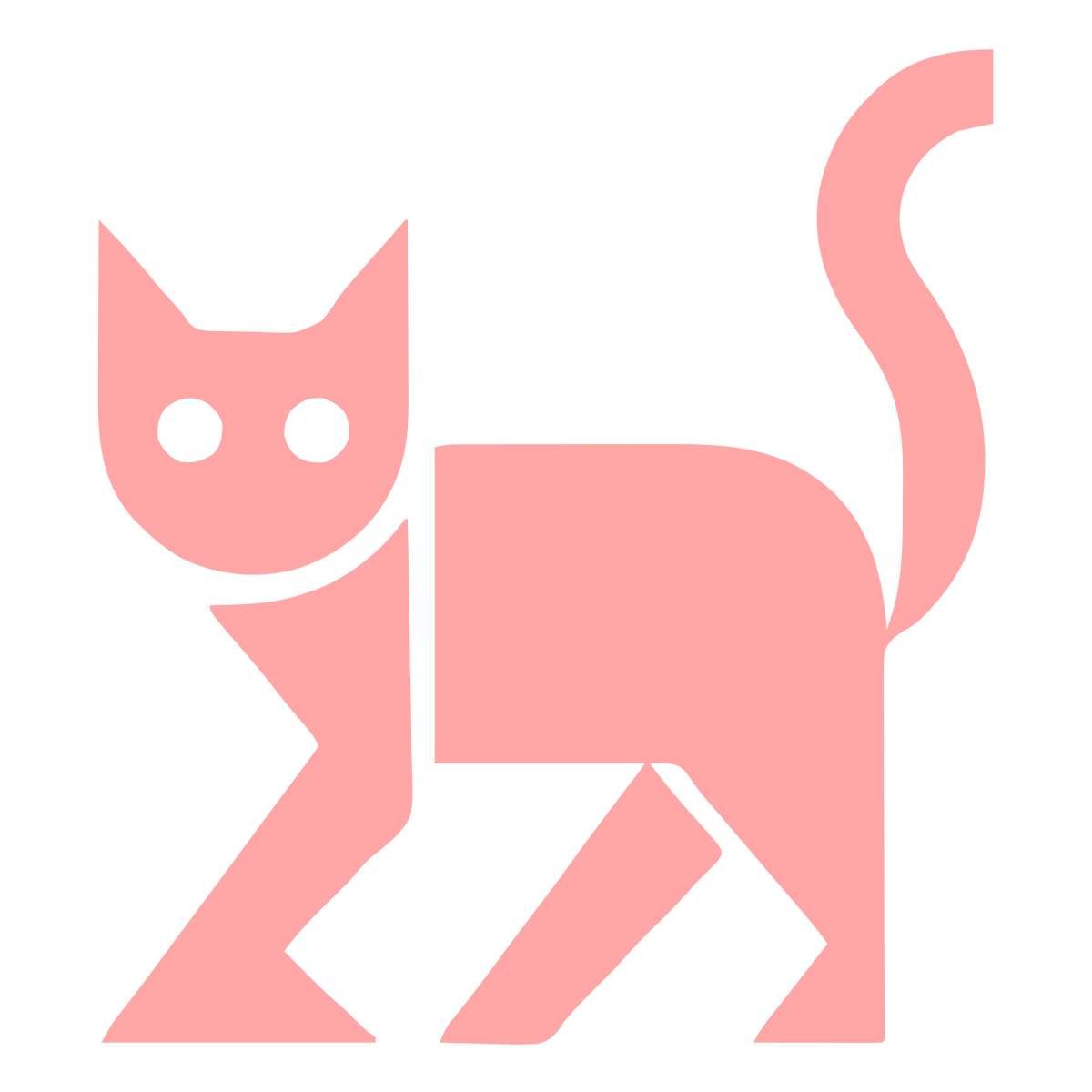 Bold Geometric Cat Logo #ffa6a6