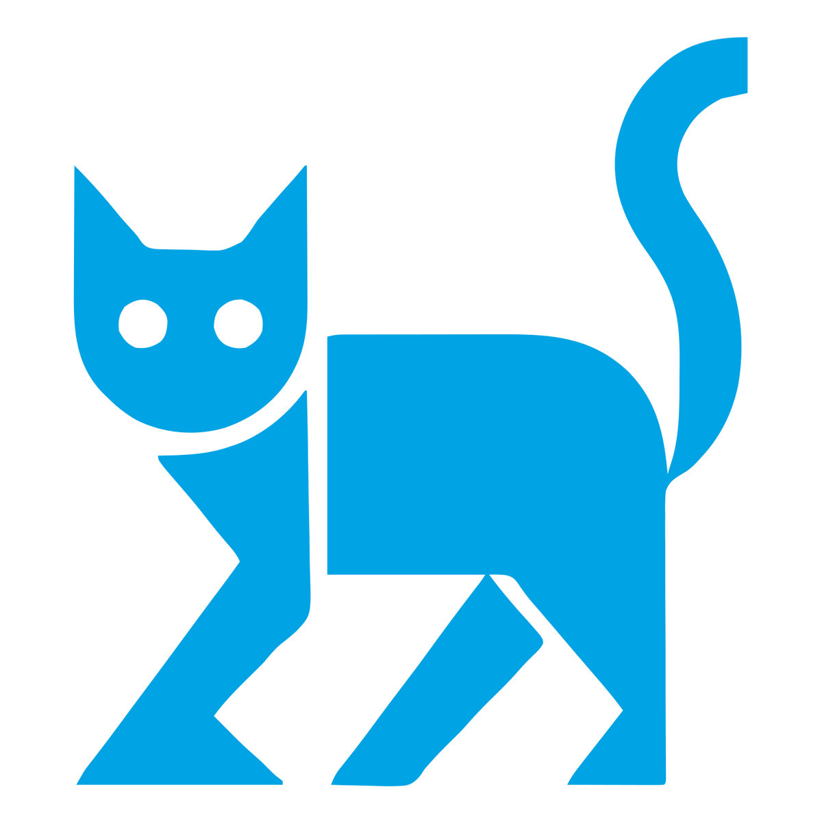 Bold Geometric Cat Logo #00a3e4