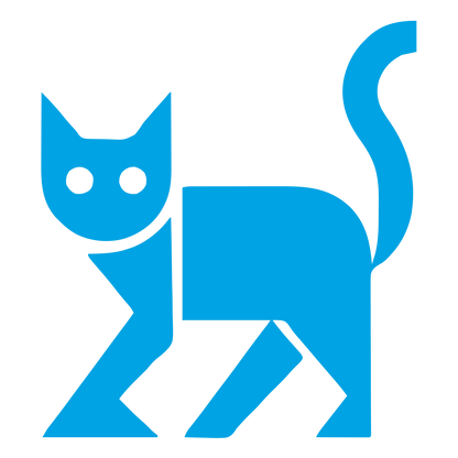 Bold Geometric Cat Logo #00a3e4