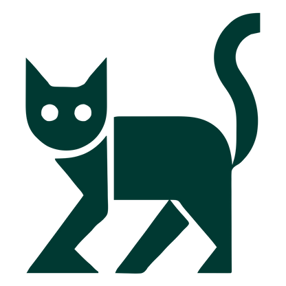 Bold Geometric Cat Logo #003932