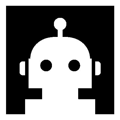 Robot Head Negative Space Logo