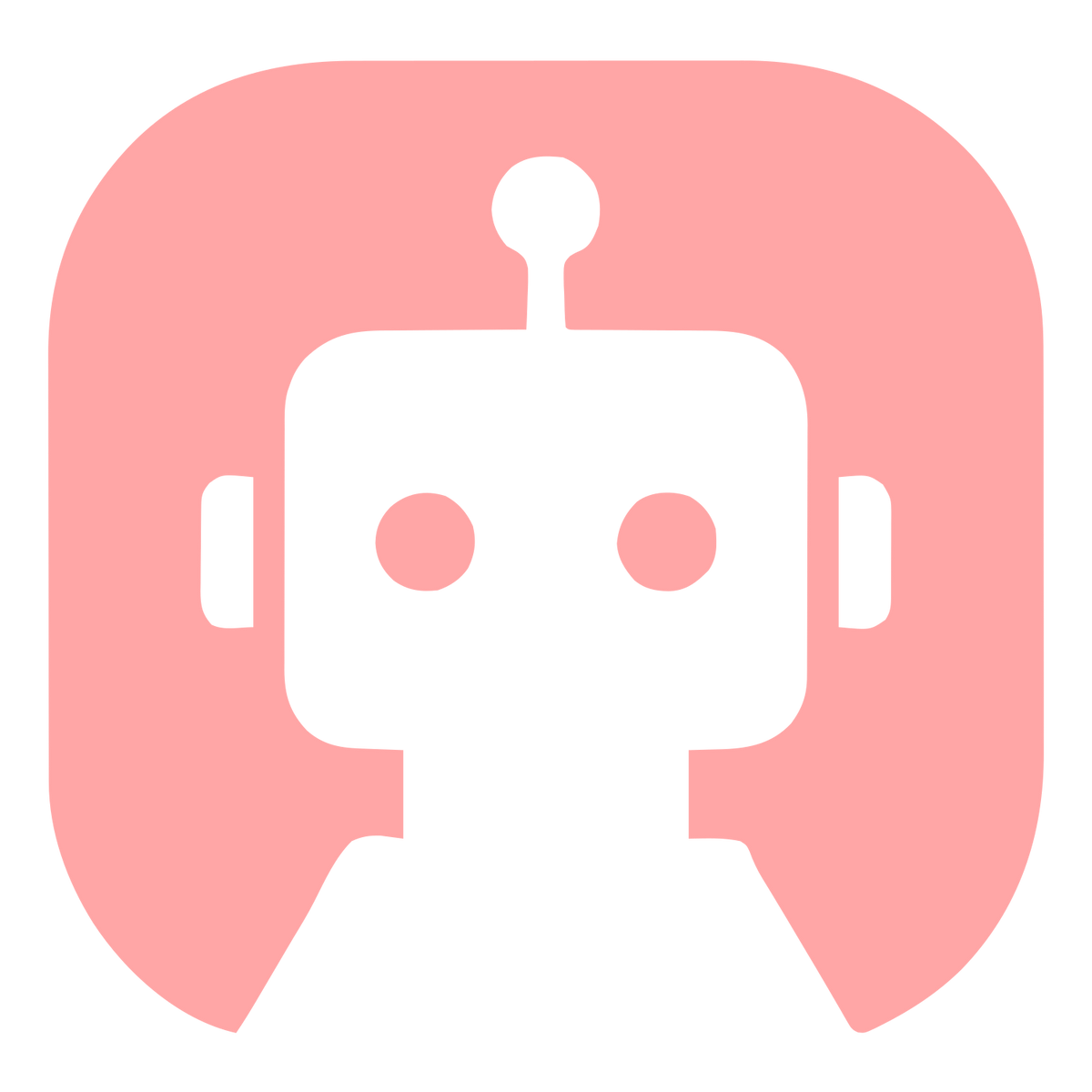 Negative Space Robot Logo #ffa6a6