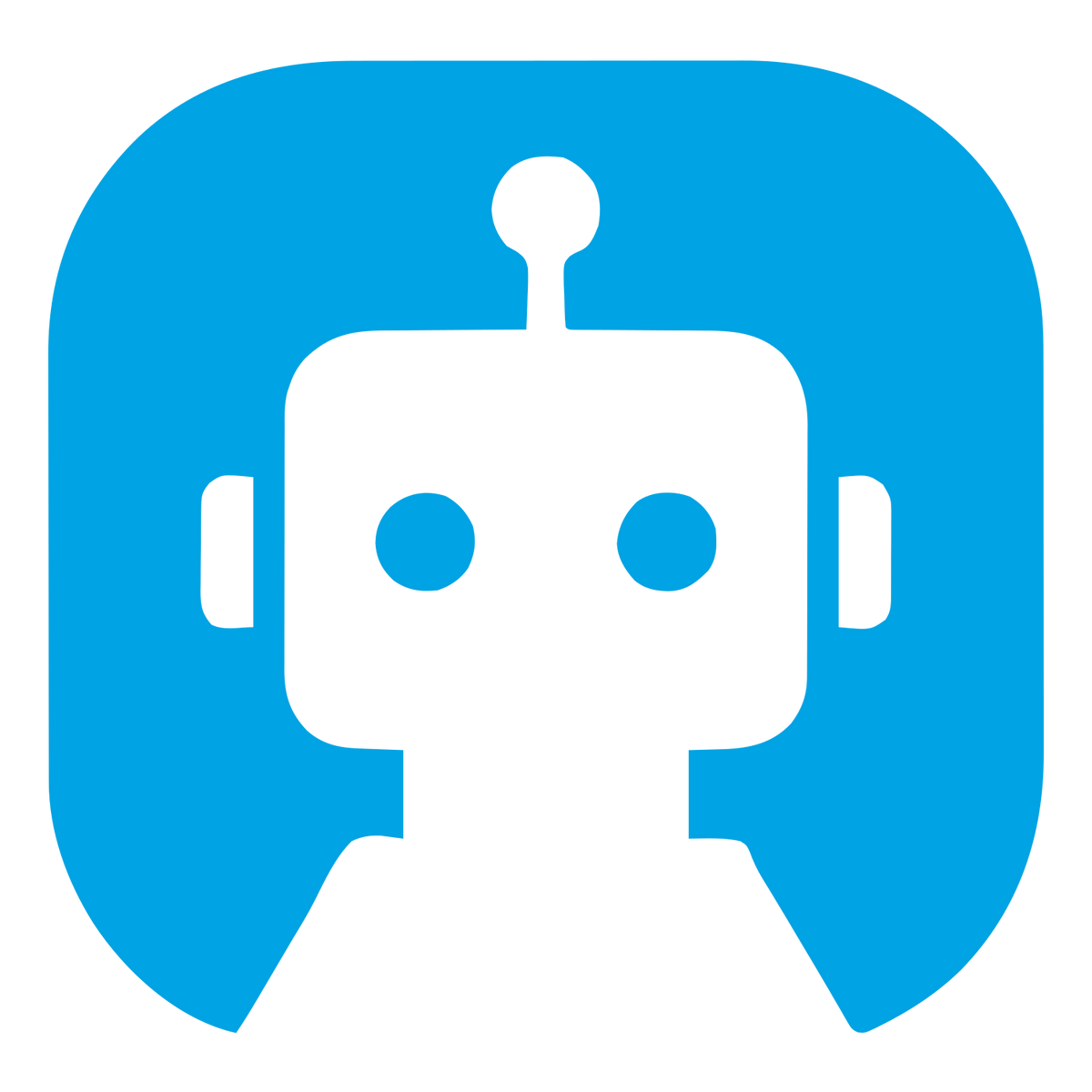 Negative Space Robot Logo #00a3e4