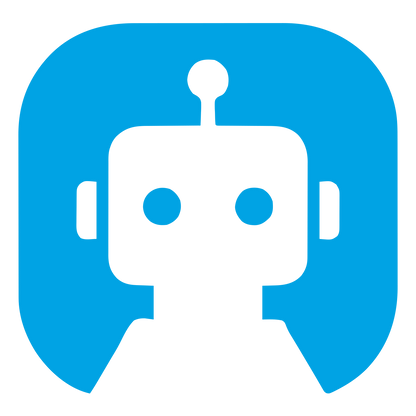 Negative Space Robot Logo #00a3e4