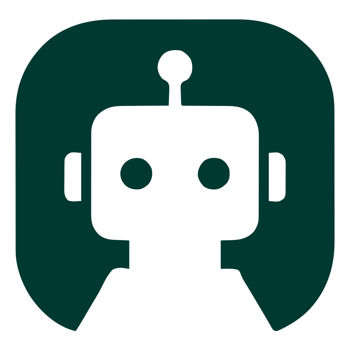 Negative Space Robot Logo #003932